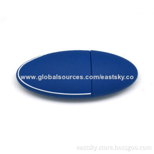 Custom Rugby Shape USB flash drive, made of soft PVC material, OEM orders welcome